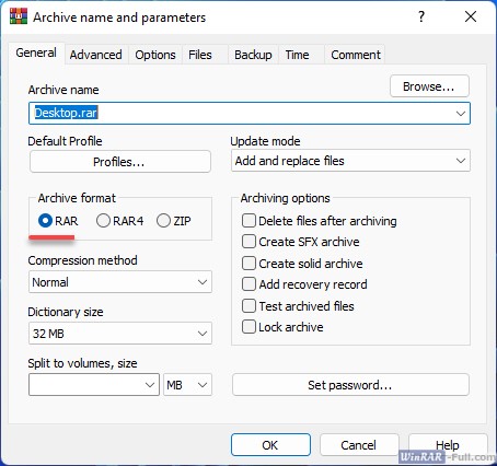 How to create a RAR archive?