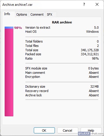 Review information about an archive